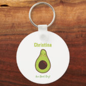 Avo Good Day Personalisiert lächelnd Avocado Schlüsselanhänger (Vorderseite)