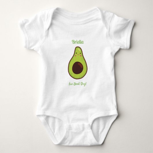 Avo Good Day Punny Avocado Personalisiert Baby Strampler (Vorderseite)