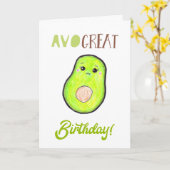 Avo großen Geburtstag kawaii handgezeichnete Avoca Karte (Gelbe Blume)