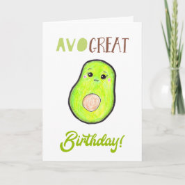 Avo großen Geburtstag kawaii handgezeichnete Avoca Karte