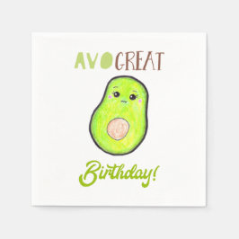 Avo großen Geburtstag kawaii handgezeichnete Avoca Serviette