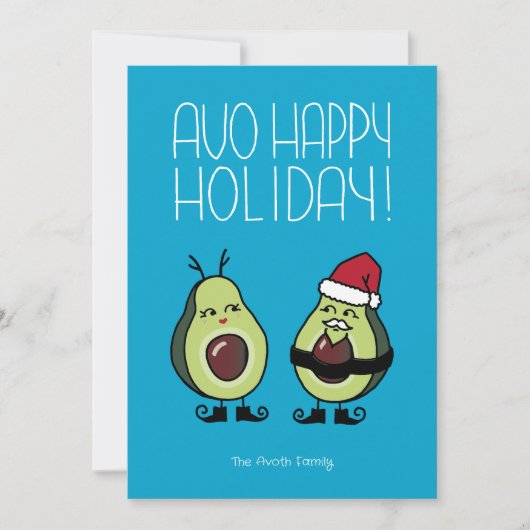 Avo Happy Holiday - Cerulean Feiertagskarte (Vorderseite)