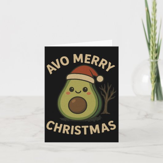 Avo Merry Christmas Funny Avocado Pub Karte (Vorderseite)