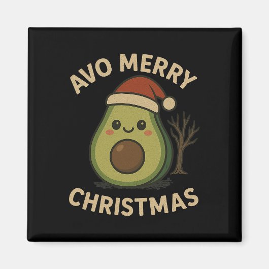 Avo Merry Christmas Funny Avocado Pub Magnet (Vorne)