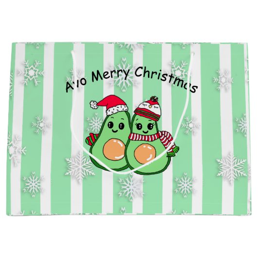 Avo Merry Christmas Funny Avocados Spaß Große Geschenktüte (Vorderseite)