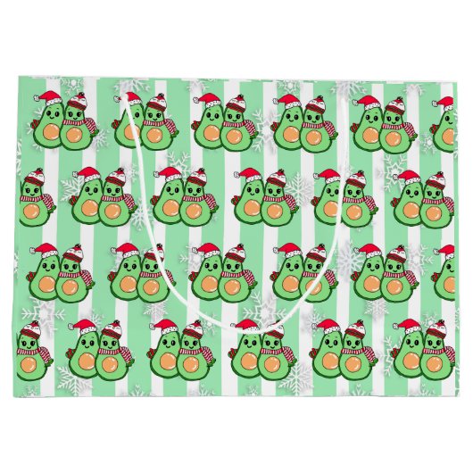 Avo Merry Christmas Funny Avocados Spaß Große Geschenktüte (Rückseite)