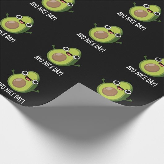 Avo Nice Day Funny Avocado Pun Dark BG Geschenkpapier (Ecke)