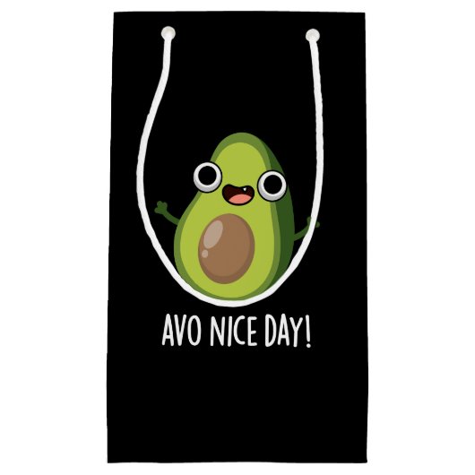 Avo Nice Day Funny Avocado Pun Dark BG Kleine Geschenktüte (Vorderseite)