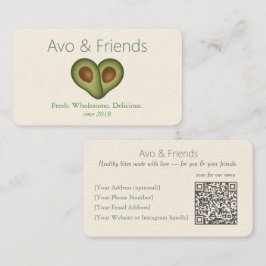 Avo und Freunde | Avocado Logo Gesunde Ernährung - Visitenkarte
