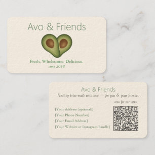 Avo und Freunde   Avocado Logo Gesunde Ernährung - Visitenkarte