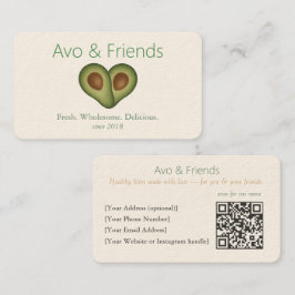 Avo und Freunde | Avocado Logo Gesunde Ernährung - Visitenkarte