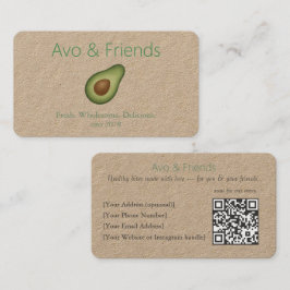 Avo und Freunde | Avocado Logo Gesunde Ernährung - Visitenkarte