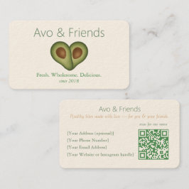 Avo und Freunde | Avocado Logo Gesunde Ernährung - Visitenkarte