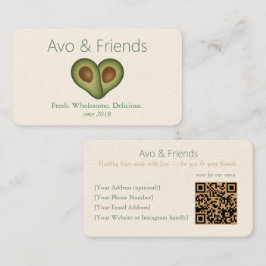 Avo und Freunde | Avocado Logo Gesunde Ernährung - Visitenkarte