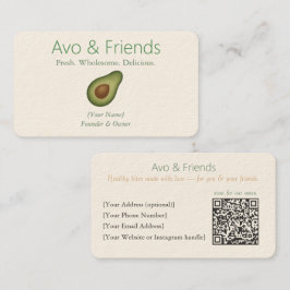Avo und Freunde | Avocado Logo Gesunde Ernährung - Visitenkarte