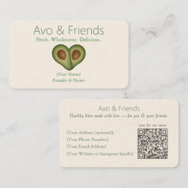 Avo und Freunde | Avocado Logo Gesunde Ernährung - Visitenkarte