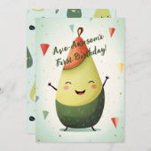 AvoAwesome 1. Geburtstagskarte Einladung (Vorne/Hinten)