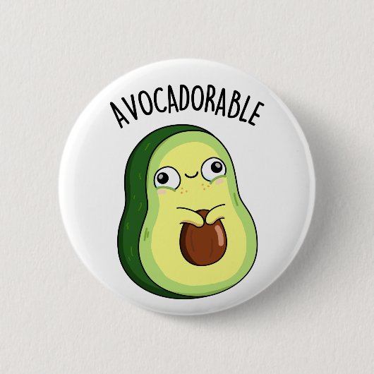 Avoc-adorable Funny Avocado Pun Button (Vorderseite)