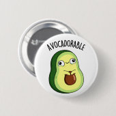 Avoc-adorable Funny Avocado Pun Button (Vorne & Hinten)