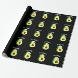 Avoc-adorable Funny Avocado Pun Dark BG Geschenkpapier