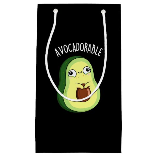 Avoc-adorable Funny Avocado Pun Dark BG Kleine Geschenktüte (Vorderseite)