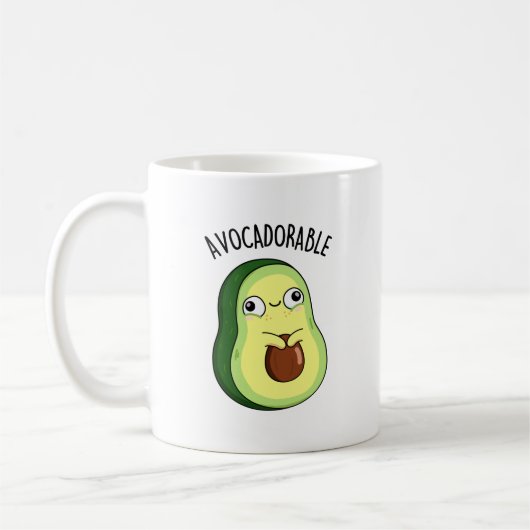 Avoc-adorable Funny Avocado Pun Kaffeetasse (Links)
