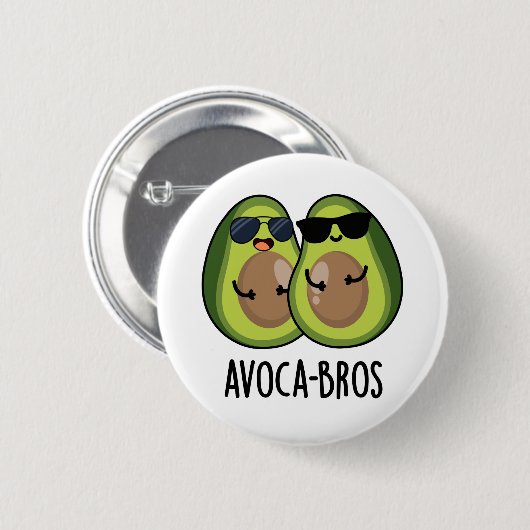 Avoca-bros Funny Avocado Pun Button (Vorne & Hinten)