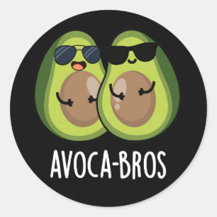 Avoca-bros Funny Avocado Pun Dark BG Runder Aufkleber