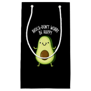 Avoca-don-not working Be Happy Avocado Pun Dark BG Kleine Geschenktüte