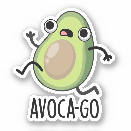 Avoca-go Funny Avocado Pun Aufkleber (Vorderseite)