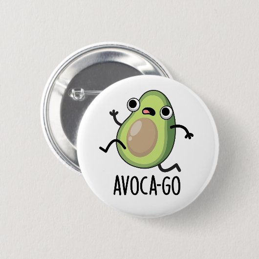 Avoca-go Funny Avocado Pun Button (Vorne & Hinten)