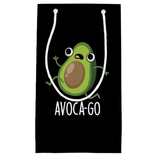 Avoca-go Funny Avocado Pun Dark BG Kleine Geschenktüte (Vorderseite)