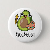 Avoca-gogh Funny Avocado Artist Pun Button (Vorderseite)