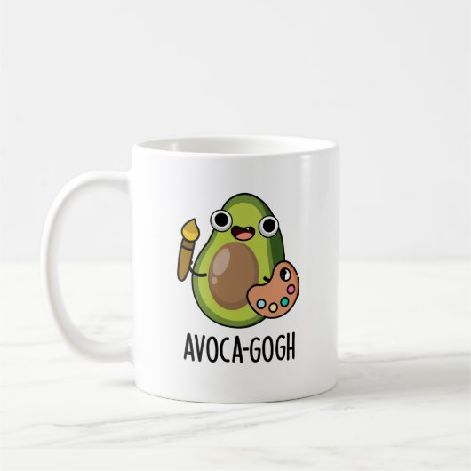 Avoca-gogh Funny Avocado Artist Pun Kaffeetasse (Links)