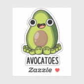 Avoca-toes Funny Avocado Puns Aufkleber (Blatt)