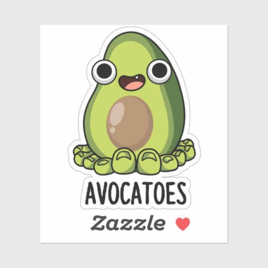 Avoca-toes Funny Avocado Puns Aufkleber (Blatt)