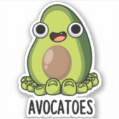 Avoca-toes Funny Avocado Puns Aufkleber (Vorderseite)