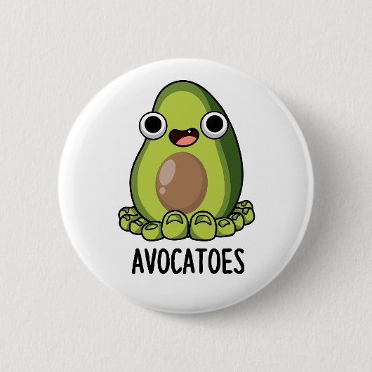 Avoca-toes Funny Avocado Puns Button (Vorderseite)