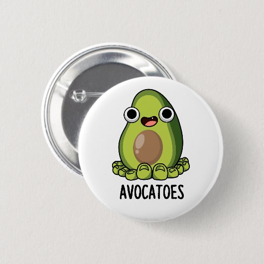 Avoca-toes Funny Avocado Puns Button (Vorne & Hinten)