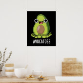 Avoca-toes Funny Avocado Puns Dark BG Poster (Küche)