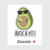 Avoca-yo Funny Cool Avocado Pun Aufkleber (Blatt)