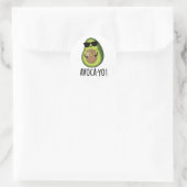 Avoca-yo Funny Cool Avocado Pun Runder Aufkleber (Tasche)