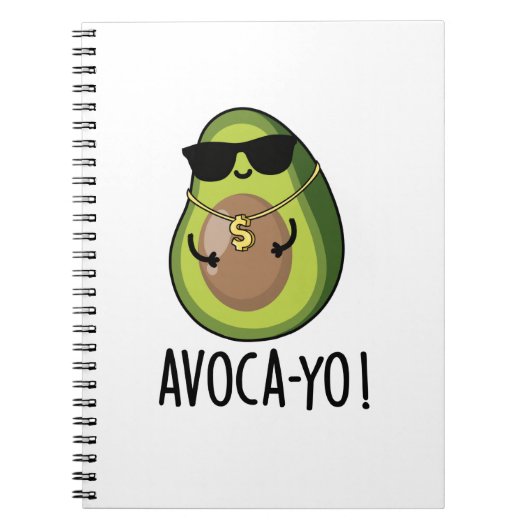 Avoca-yo Lustig Coole Avocado Wortspiel Notizblock (Vorderseite)