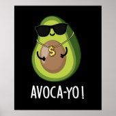 Avoca-you Funny Cool Avocado Pun Dark BG Poster (Vorne)
