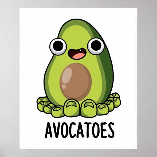 Avoca-Zehen Lustige Avocado Wortspiele Poster (Vorne)