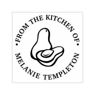 Avocado #2 „Aus der Küche von“ Namensmonogramm Permastempel