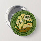 Avocado-Abenteurer erkunden mit Stil Button (Vorne & Hinten)