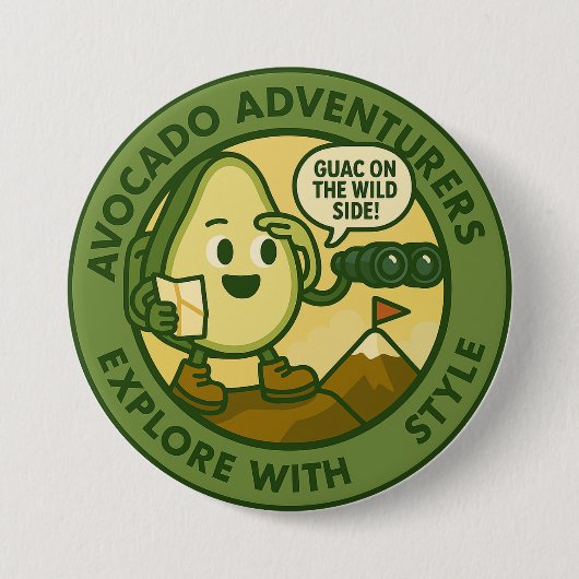 Avocado-Abenteurer erkunden mit Stil Button (Vorderseite)