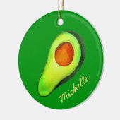 Avocado-Abhängig niedlicher Ava-Grün Keramik Ornament (Links)