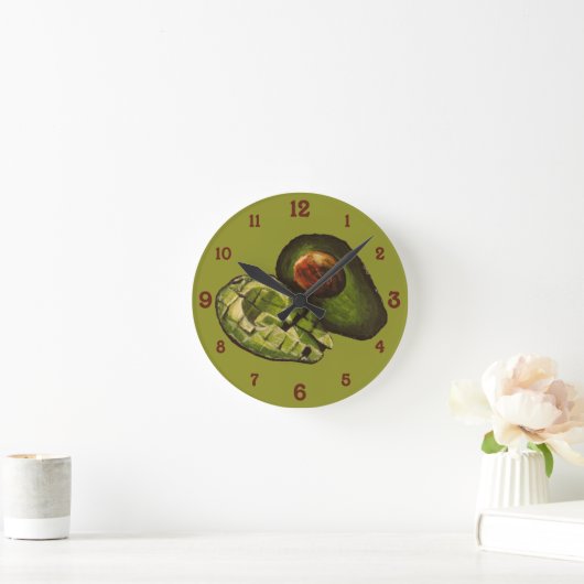Avocado Acrylic Wall Clock Runde Wanduhr (Zuhause)